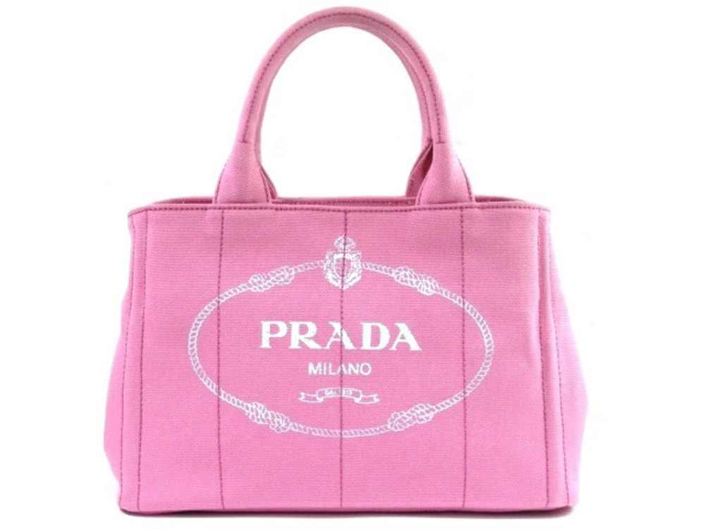 Prada Bag Canapa Handbag Pink Canvas